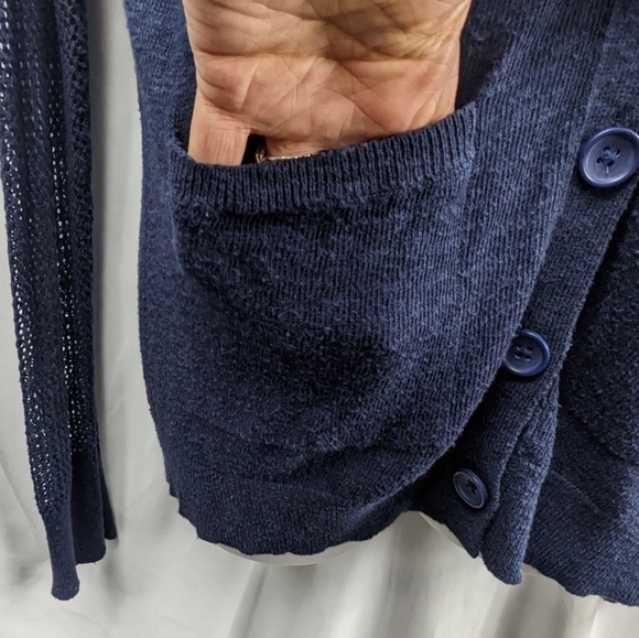 Lucky Brand Burnout Open Knit Cardigan Sz S - Picture 3 of 11